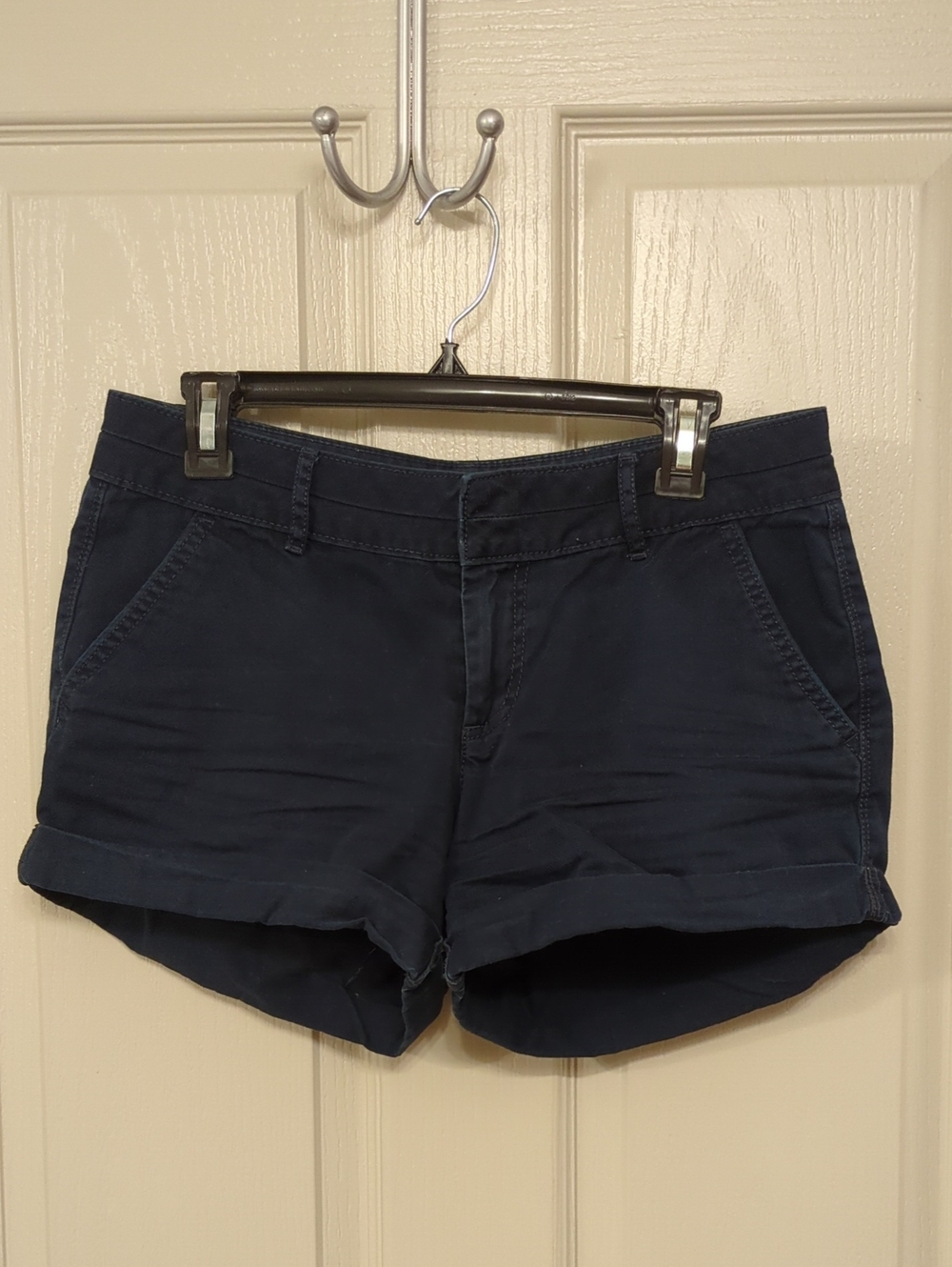 LC Lauren Conrad Navy Rolled-Hem Chino Shorts